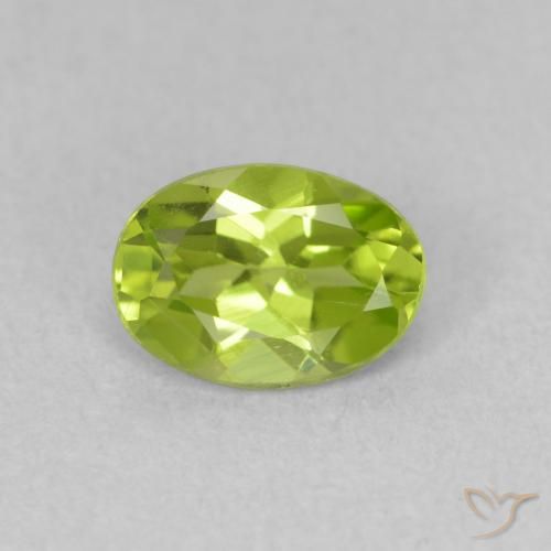 0.87ct Natural Lively Green Peridot, Oval, VVS-VS