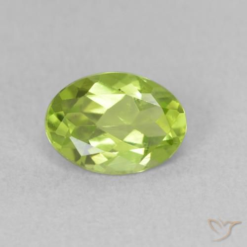 0.94ct Natural Lively Green Peridot, Oval, VVS-VS