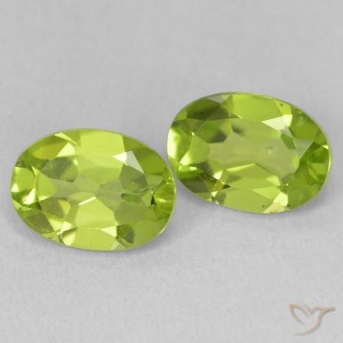 2.01 ctw Green Peridot Stones, Natural Peridot in Oval Facet Shape for Sale