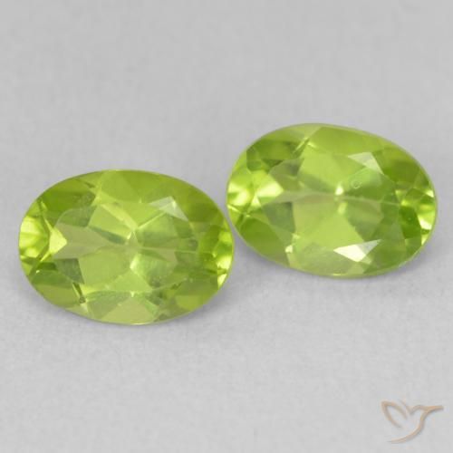 1.73 ctw Green Peridot Stones, Natural Peridot in Oval Facet Shape for Sale