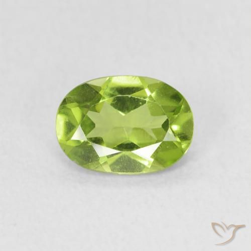 0.79ct Natural Lively Green Peridot, Oval, VVS-VS