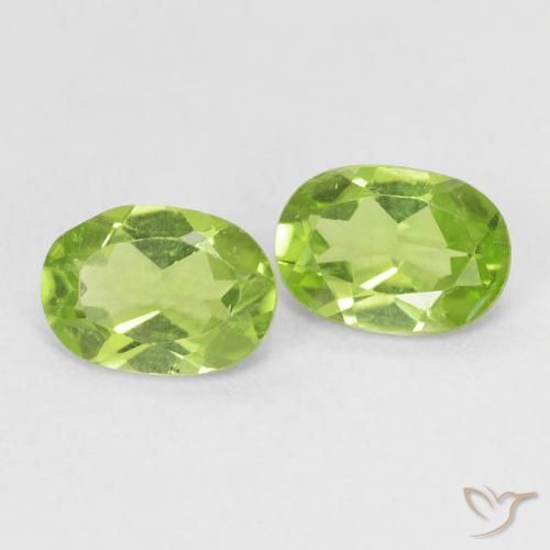 1.62 ctw Green Peridot Stones, Natural Peridot in Oval Facet Shape for Sale