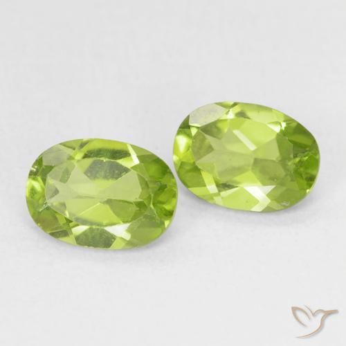 1.73 ctw Green Peridot Stones, Natural Peridot in Oval Facet Shape for Sale