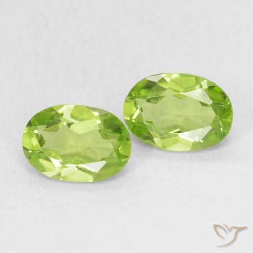1.62 ctw Green Peridot Stones, Natural Peridot in Oval Facet Shape for Sale