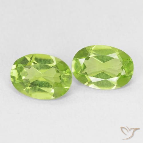 1.62 ctw Green Peridot Stones, Natural Peridot in Oval Facet Shape for Sale