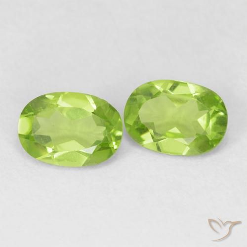 1.67 ctw Green Peridot Stones, Natural Peridot in Oval Facet Shape for Sale