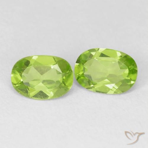 1.61 ctw Green Peridot Stones, Natural Peridot in Oval Facet Shape for Sale