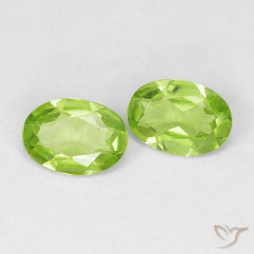 1.33 ctw Green Peridot Stones, Natural Peridot in Oval Facet Shape for Sale