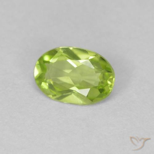 0.50 ct Green Peridot Stone, Natural Peridot in Oval Facet Shape for Sale