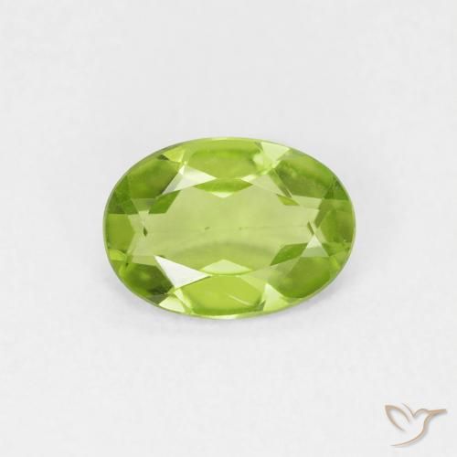 0.72ct Natural Lively Green Peridot, Oval, VVS-VS