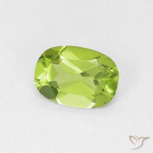 0.78 ct Green Peridot Stone, Natural Peridot in Oval Facet Shape for Sale