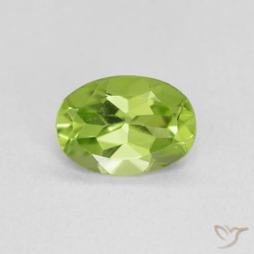 0.83ct Natural Lively Green Peridot, Oval, VVS-VS