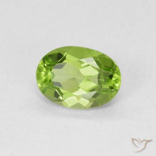 1.00 ct Green Peridot Stone, Natural Peridot in Oval Facet Shape for Sale