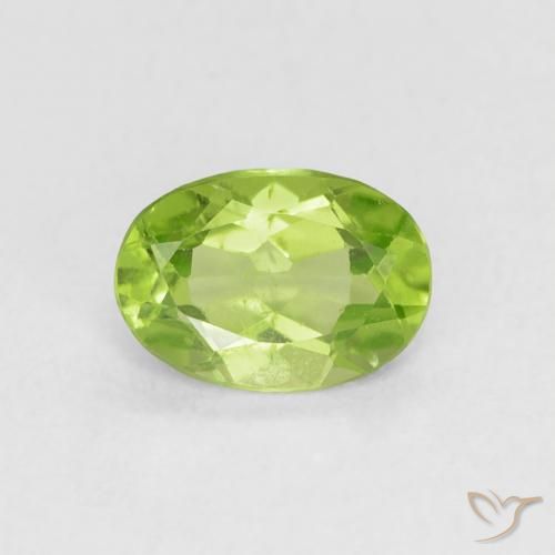 0.80ct Natural Bright Green Peridot, Oval, VS