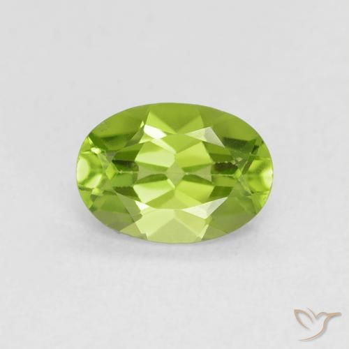 0.84ct Natural Yellowish Green Peridot, Oval, VS
