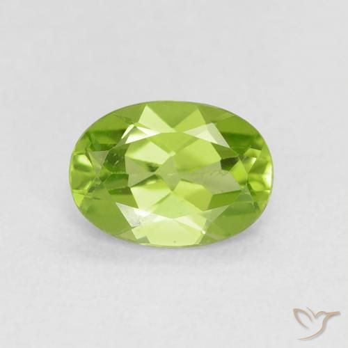 0.91ct Natural Bright Green Peridot, Oval, VS