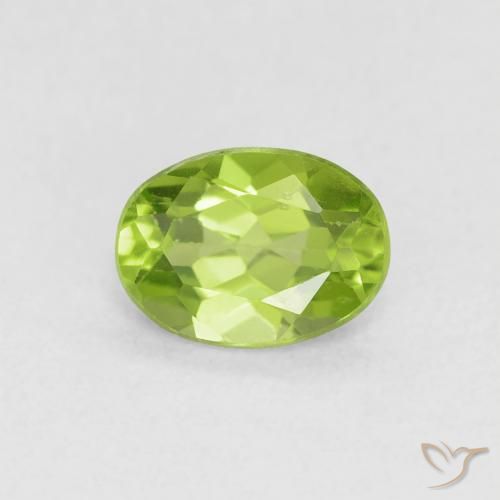 0.79ct Natural Yellowish Green Peridot, Oval, VS
