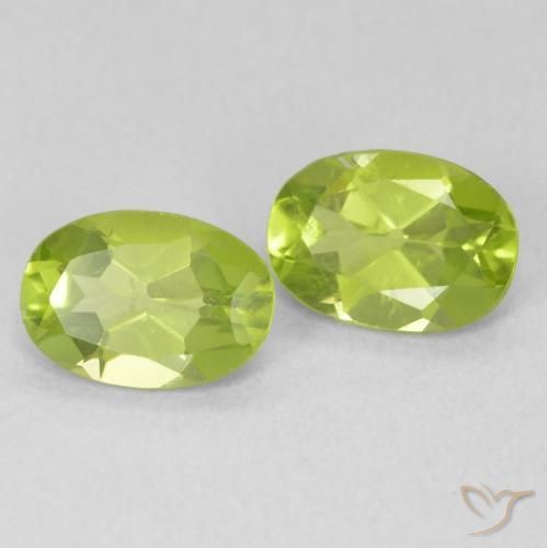 1.56 ctw Green Peridot Stones, Natural Peridot in Oval Facet Shape for Sale