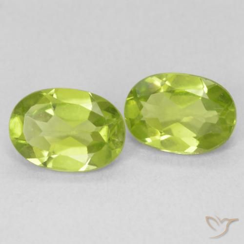 1.76 ctw Green Peridot Stones, Natural Peridot in Oval Facet Shape for Sale