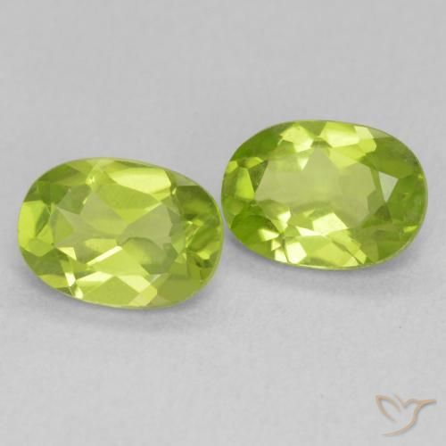 1.79 ctw Green Peridot Stones, Natural Peridot in Oval Facet Shape for Sale