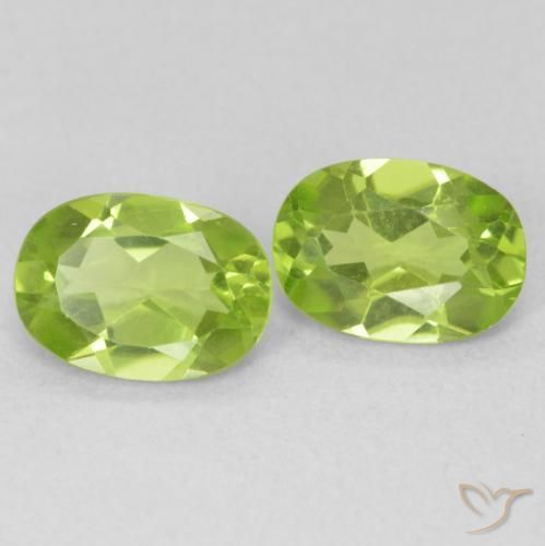 1.64 ctw Green Peridot Stones, Natural Peridot in Oval Facet Shape for Sale
