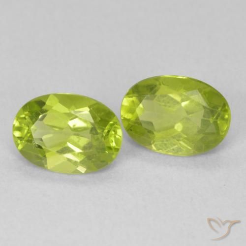 1.64 ctw Green Peridot Stones, Natural Peridot in Oval Facet Shape for Sale