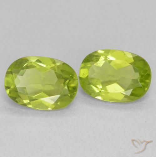 1.75 ctw Green Peridot Stones, Natural Peridot in Oval Facet Shape for Sale