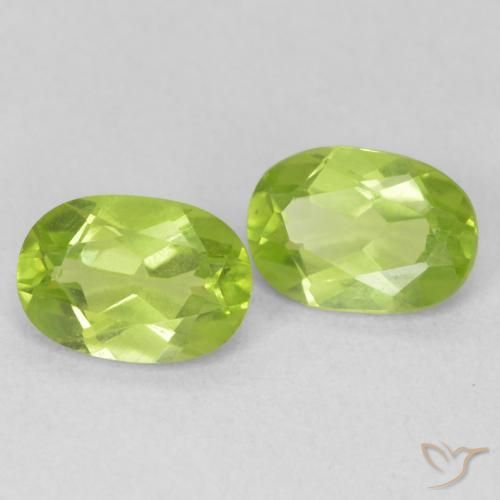 1.68 ctw Green Peridot Stones, Natural Peridot in Oval Facet Shape for Sale