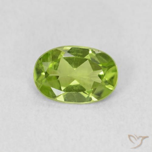 0.73ct Natural Lively Green Peridot, Oval, VS