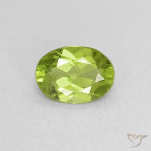0.76ct Natural Lively Yellowish Green Peridot, Oval, VS
