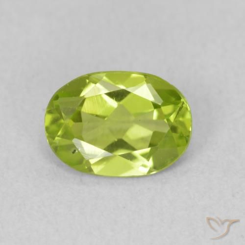 0.80ct Natural Bright Green Peridot, Oval, VS