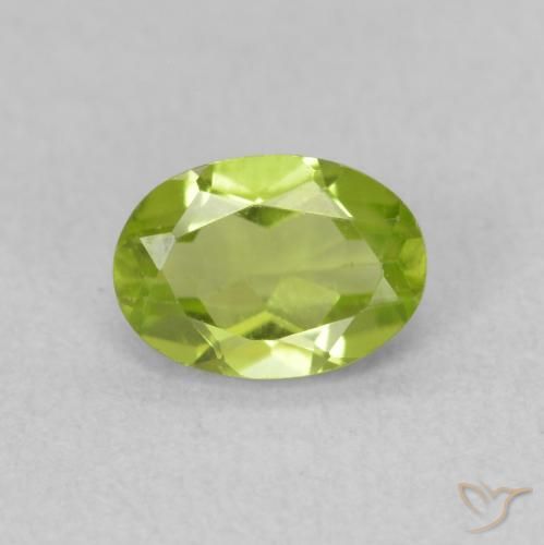 0.80ct Natural Bright Green Peridot, Oval, VS