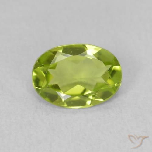 0.77ct Natural Bright Green Peridot, Oval, VVS-VS