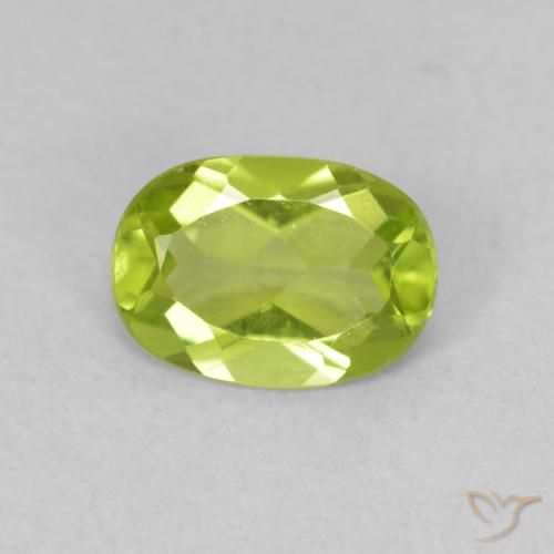 0.76ct Natural Bright Green Peridot, Oval, VVS-VS