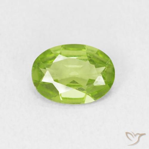 0.72ct Natural Lively Green Peridot, Oval, VVS-VS