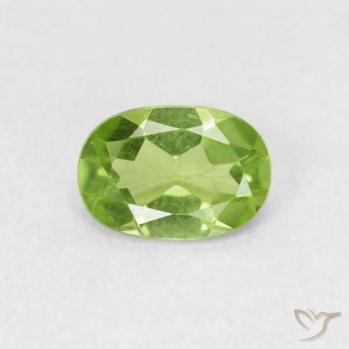 0.77ct Natural Lively Green Peridot, Oval, VVS-VS