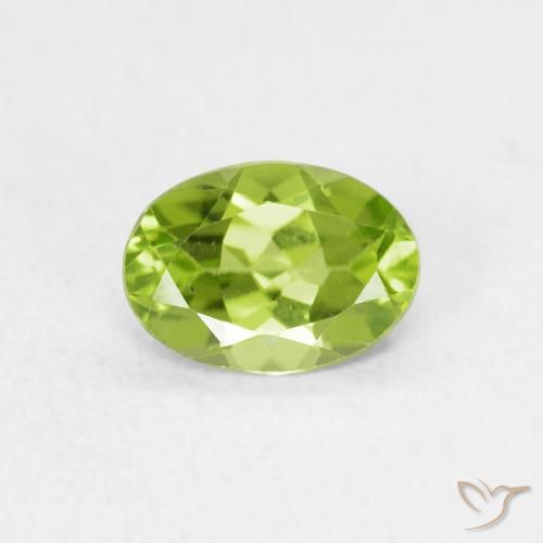 0.83ct Natural Lively Green Peridot, Oval, VVS-VS