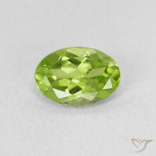0.73ct Natural Lively Green Peridot, Oval, VS