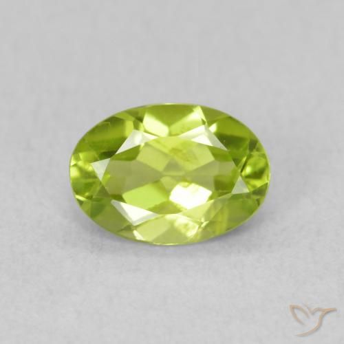 0.83ct Natural Bright Green Peridot, Oval, VS