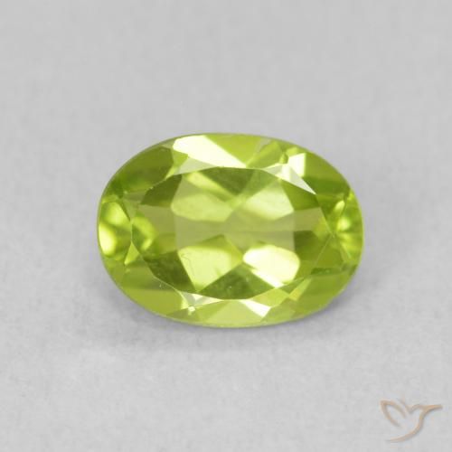 0.89ct Natural Bright Green Peridot, Oval, VS