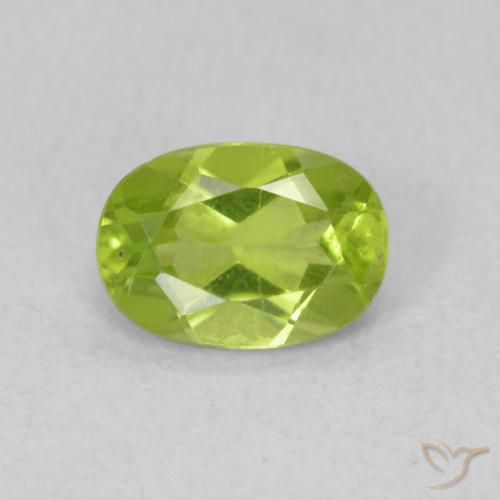 0.86ct Natural Bright Green Peridot, Oval, VS