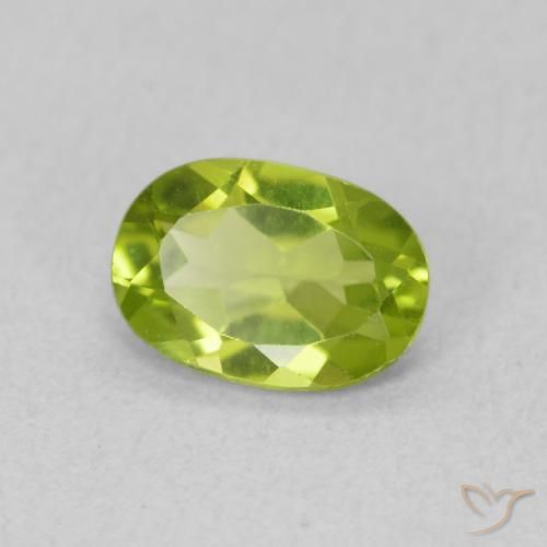 0.83 ct Green Peridot Stone, Natural Peridot in Oval Facet Shape for Sale
