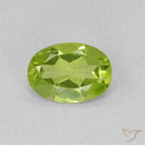 0.74ct Natural Medium Green Peridot, Oval, VS