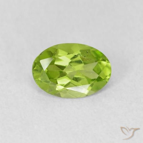 0.73ct Natural Yellowish Green Peridot, Oval, VS