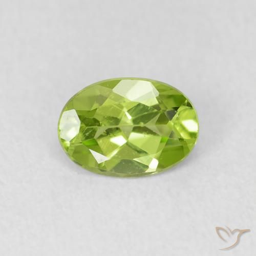 0.79ct Natural Bright Green Peridot, Oval, VS