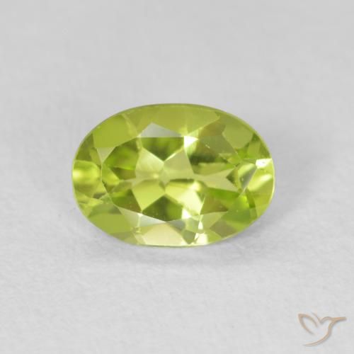 0.71ct Natural Bright Green Peridot, Oval, VS