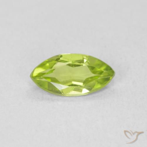 0.56ct Natural Bright Green Peridot, Marquise, VS