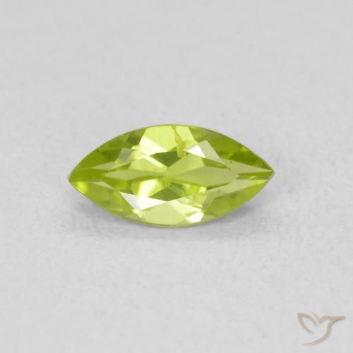 0.65ct Natural Yellowish Green Peridot, Marquise, VS