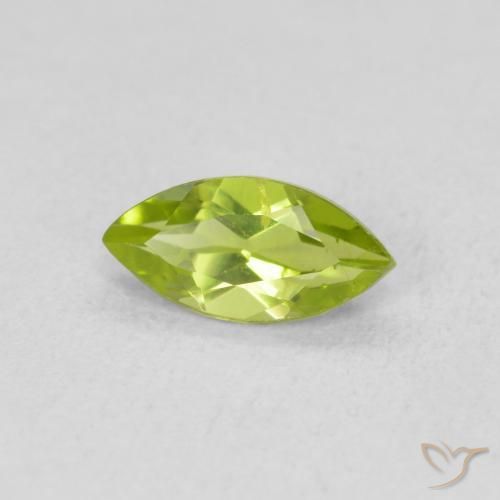 0.65 ct Green Peridot Stone, Natural Peridot in Marquise Facet Shape for Sale