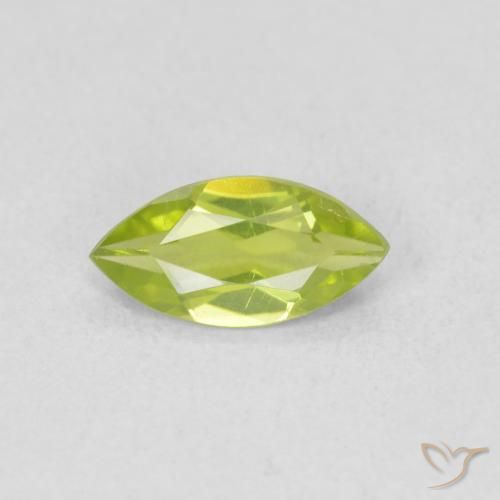 0.57ct Natural Bright Green Peridot, Marquise, VS